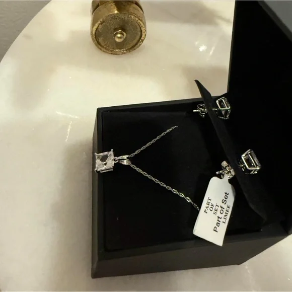 Zales Silver Earring and Necklace Set - Picture 3 of 5